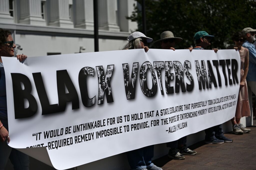 Manifestación en conmemoración de los derechos de voto en Estados Unidos.