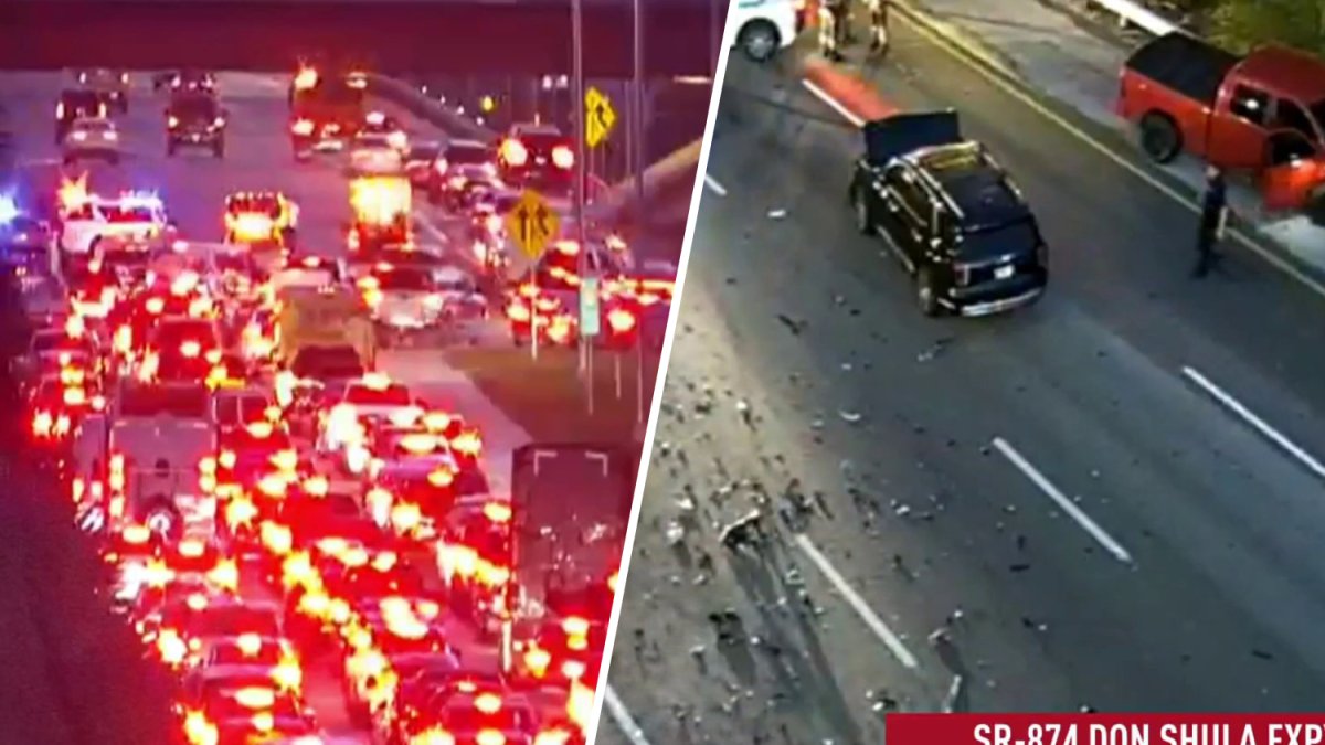Imagen de un accidente en la autopista Don Shula Expressway.