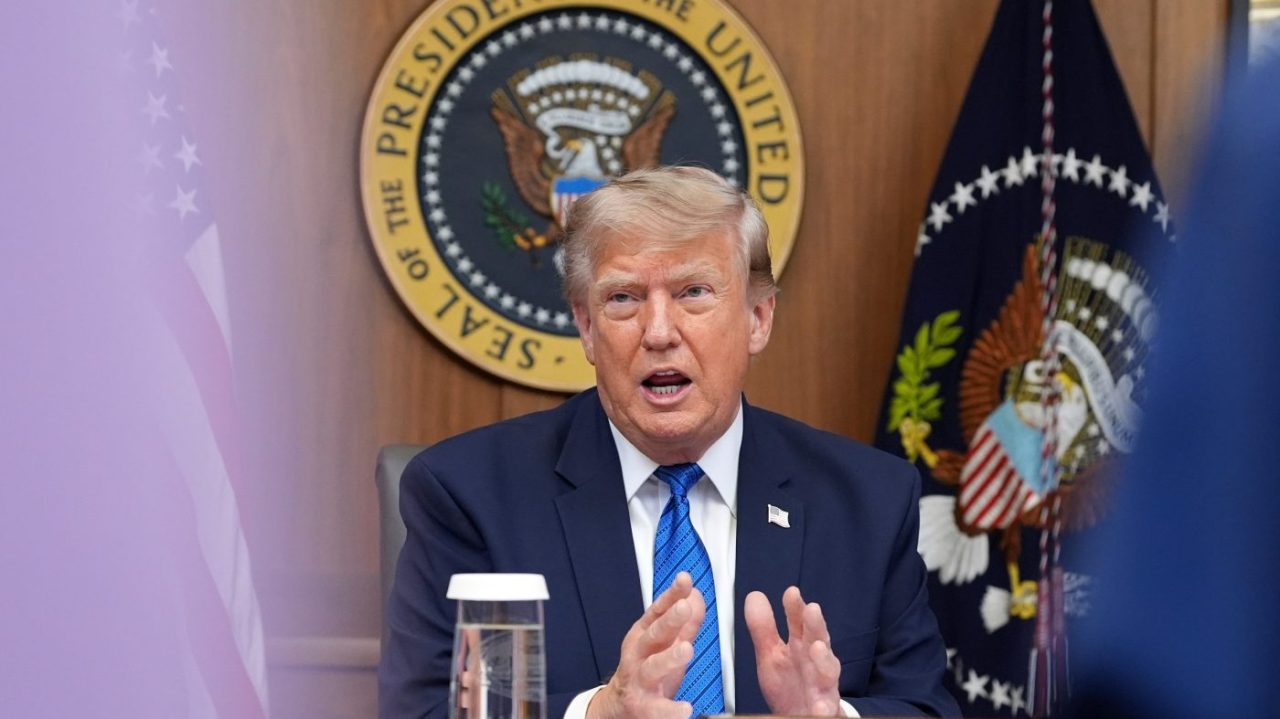 Donald Trump durante una conferencia de prensa