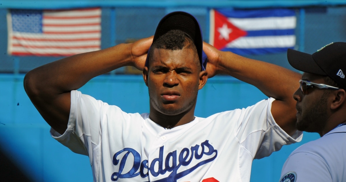 Yasiel Puig en un evento deportivo