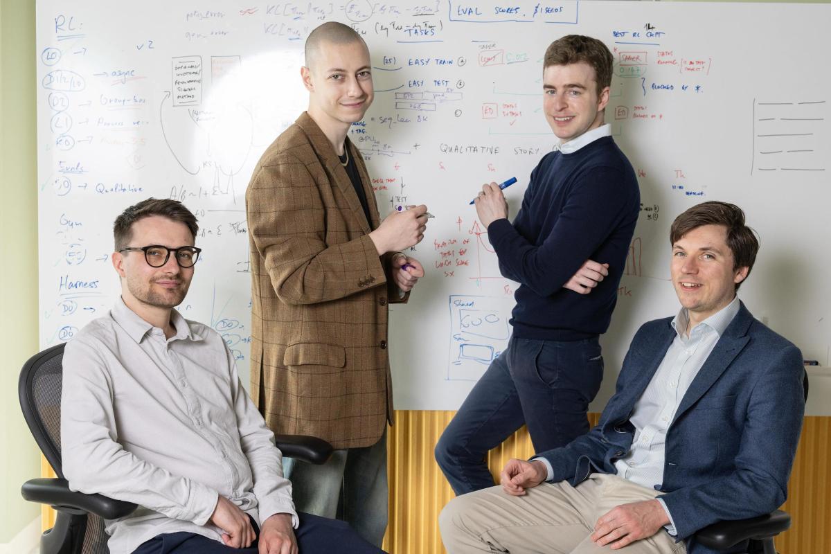 Representación conceptual de inteligencia artificial en un entorno de investigación científica.